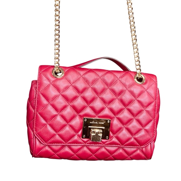 Michael Kors Vivianne Quilted Leather Shoulder Bag Crossbody Handbag EUC - Picture 1 of 10